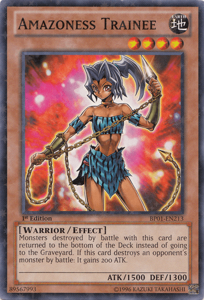 1st Edition, Battle Pack: Epic Dawn, Earth, Effect Monster, Starfoil Rare, Unlimited, Warrior Amazoness Trainee [BP01-EN213] Starfoil Rare - Trading Card World
