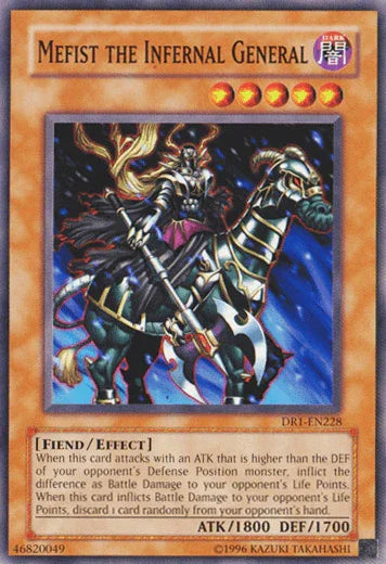 Common, Dark, Dark Revelation Volume 1, Effect Monster, Fiend, Unlimited Mefist the Infernal General [DR1-EN228] Common - Trading Card World