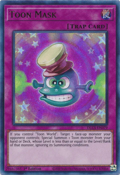 1st Edition, Dragons of Legend: The Complete Series, Normal Trap, Trap, Ultra Rare Toon Mask [DLCS-EN079] Ultra Rare - Trading Card World