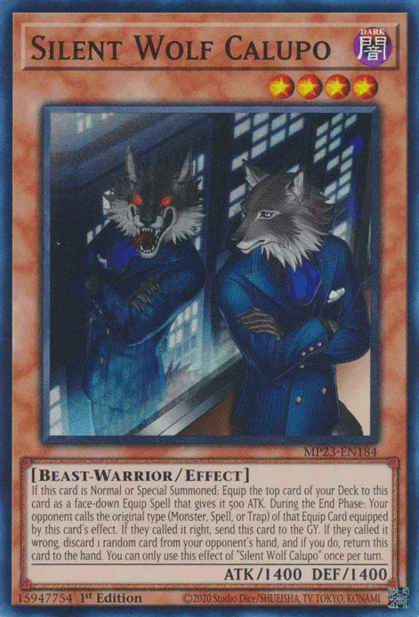 1st Edition, Beast-Warrior, Dark, Dueling Heroes Collectors Tin - Mega Pack (25th Anniversary Edition), Effect Monster, Super Rare Silent Wolf Calupo [MP23-EN184] Super Rare - Trading Card World