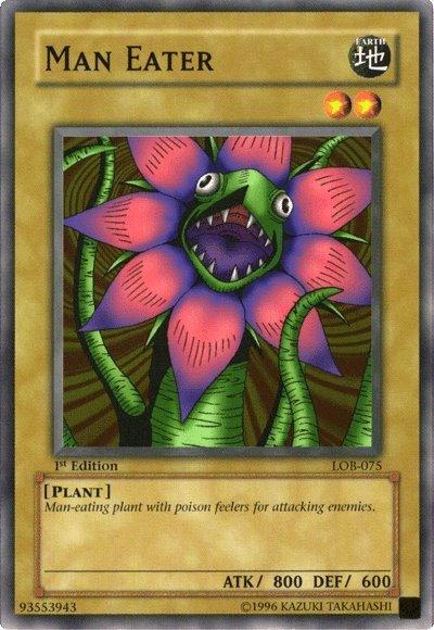 1st Edition, Common, Earth, Normal Monster, Plant, The Legend of Blue Eyes White Dragon, Unlimited Man Eater [LOB-075] Common - Trading Card World