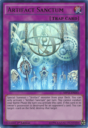 1st Edition, 2015 Mega-Tins Mega Pack, Normal Trap, Trap, Ultra Rare Artifact Sanctum [MP15-EN041] Ultra Rare - Trading Card World