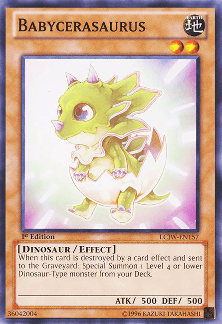 1st Edition, Common, Dinosaur, Earth, Effect Monster, Legendary Collection 4: Joey's World Babycerasaurus [LCJW-EN157] Common - Trading Card World