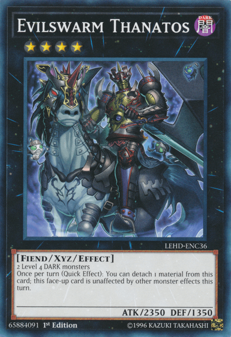 1st Edition, Common, Dark, Fiend, Legendary Hero Decks, Xyz/Effect Monster Evilswarm Thanatos [LEHD-ENC36] Common - Trading Card World