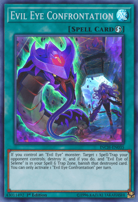 1st Edition, Quick Play Spell, Spell, Super Rare, The Infinity Chasers Evil Eye Confrontation [INCH-EN035] Super Rare - Trading Card World