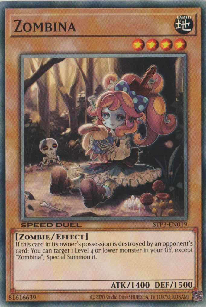 Common, Earth, Effect Monster, Speed Duel: Tournament Pack 3, Unlimited, Zombie Zombina [STP3-EN019] Common - Trading Card World