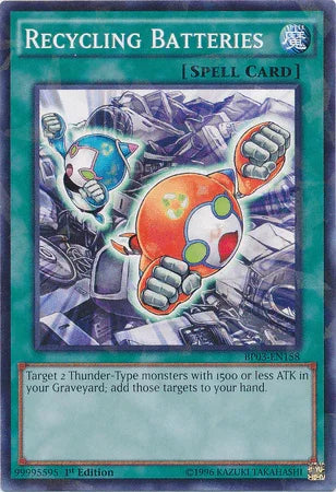 1st Edition, Battle Pack 3: Monster League, Normal Spell, Shatterfoil Rare, Spell Recycling Batteries [BP03-EN158] Shatterfoil Rare - Trading Card World