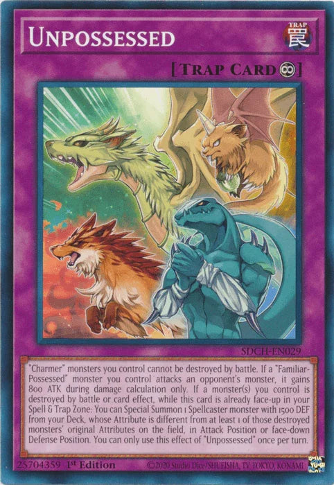 1st Edition, Common, Continuous Trap, Structure Deck: Spirit Charmers, Trap Unpossessed [SDCH-EN029] Common - Trading Card World
