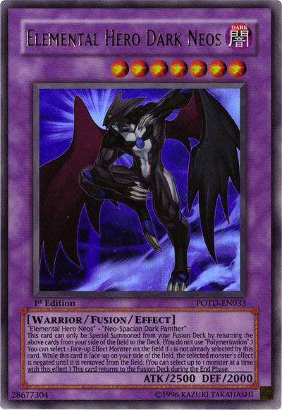 1st Edition, Dark, Fusion/Effect Monster, Power of the Duelist, Ultra Rare, Unlimited, Warrior Elemental Hero Dark Neos [POTD-EN033] Ultra Rare - Trading Card World
