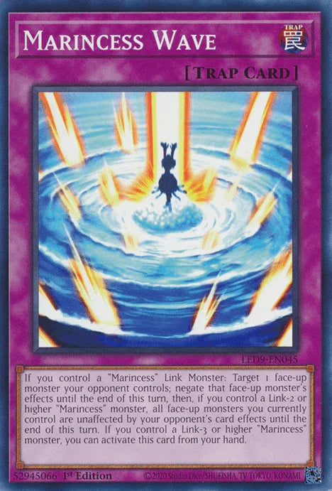 1st Edition, Common, Legendary Duelists: Duels From the Deep, Normal Trap, Trap Marincess Wave [LED9-EN045] Common - Trading Card World