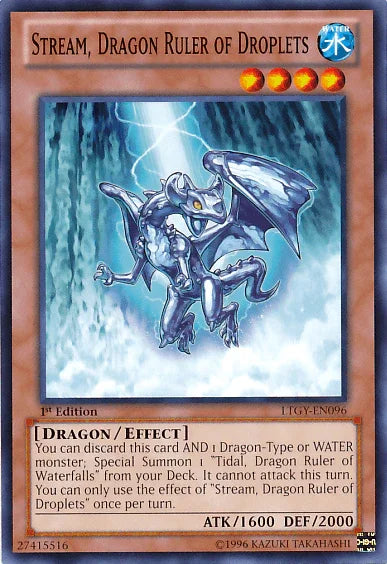 1st Edition, Common, Dragon, Effect Monster, Lord of the Tachyon Galaxy, Unlimited, Water Stream, Dragon Ruler of Droplets [LTGY-EN096] Common - Trading Card World