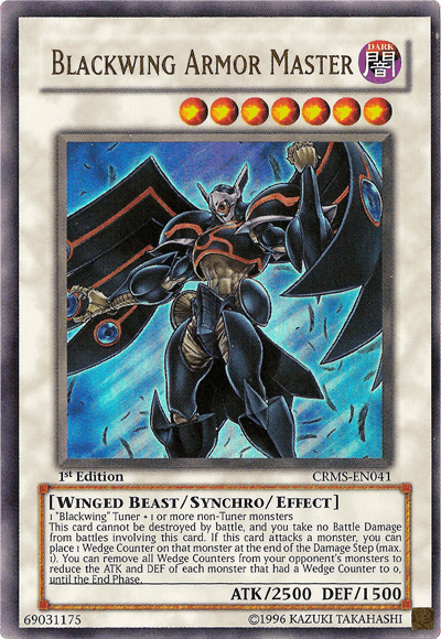 1st Edition, Crimson Crisis, Dark, Synchro/Effect Monster, Ultra Rare, Unlimited, Winged Beast Blackwing Armor Master [CRMS-EN041] Ultra Rare - Trading Card World