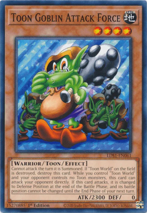 1st Edition, Common, Earth, Legendary Duelists: Season 1, Toon/Effect Monster, Warrior Toon Goblin Attack Force [LDS1-EN061] Common - Trading Card World