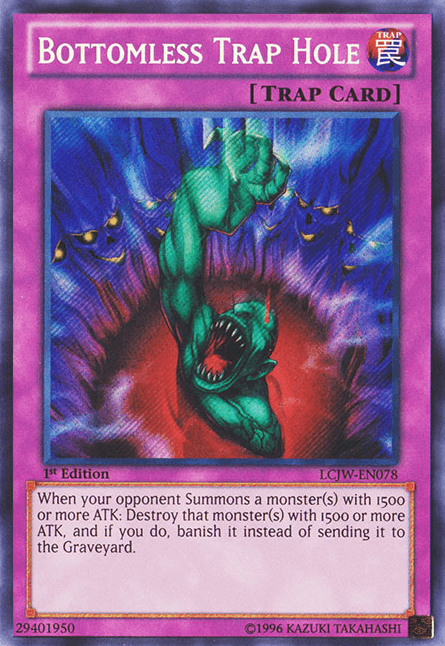 1st Edition, Legendary Collection 4: Joey's World, Normal Trap, Secret Rare, Trap Bottomless Trap Hole [LCJW-EN078] Secret Rare - Trading Card World