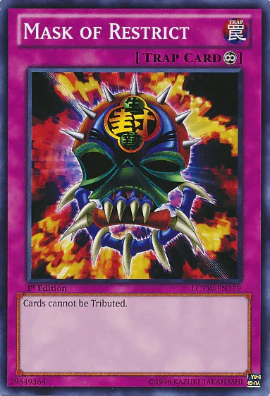 1st Edition, Common, Continuous Trap, Legendary Collection 3: Yugi's World, Trap, Unlimited Mask of Restrict [LCYW-EN179] Common - Trading Card World