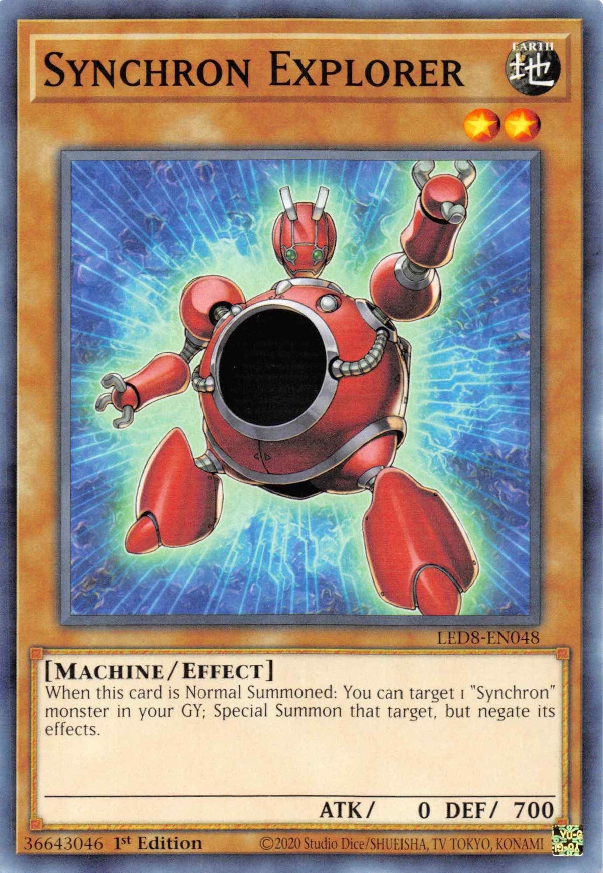 1st Edition, Common, Earth, Effect Monster, Legendary Duelists: Synchro Storm, Machine Synchron Explorer [LED8-EN048] Common - Trading Card World