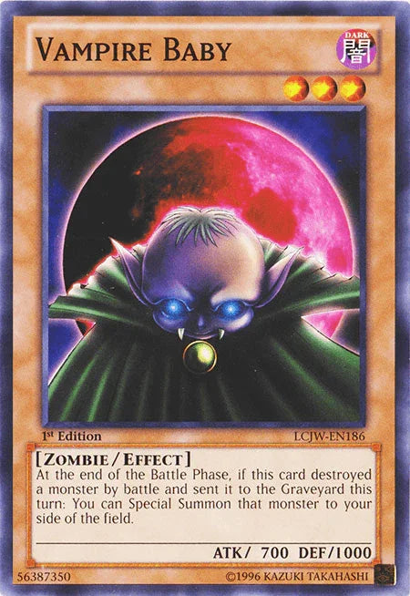 1st Edition, Common, Dark, Effect Monster, Legendary Collection 4: Joey's World, Zombie Vampire Baby [LCJW-EN186] Common - Trading Card World