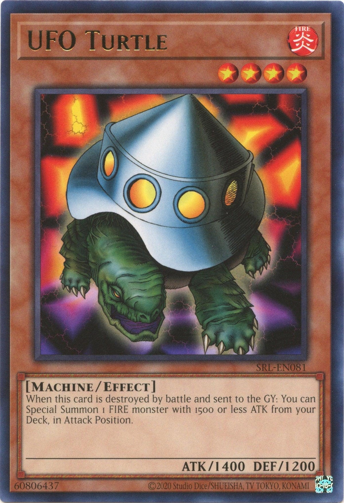 Effect Monster, Fire, Machine, Rare, Spell Ruler (25th Anniversary Edition), Unlimited UFO Turtle (25th Anniversary) [SRL-EN081] Rare - Trading Card World