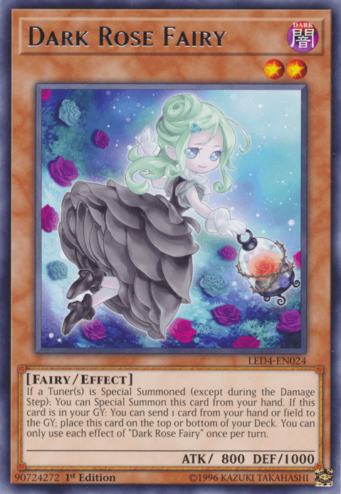 1st Edition, Dark, Effect Monster, Fairy, Legendary Duelists: Sisters of the Rose, Rare Dark Rose Fairy [LED4-EN024] Rare - Trading Card World