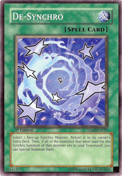 1st Edition, 5D's Starter Deck 2009, Common, Normal Spell, Spell, Unlimited De-Synchro [5DS2-EN029] Common - Trading Card World