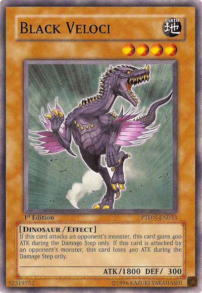 1st Edition, Common, Dinosaur, Earth, Effect Monster, Phantom Darkness, Unlimited Black Veloci [PTDN-EN033] Common - Trading Card World