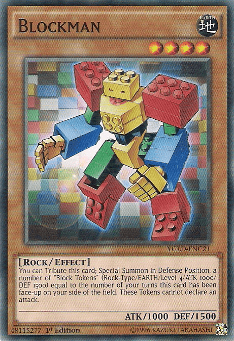 1st Edition, Common, Earth, Effect Monster, King of Games: Yugi's Legendary Decks, Rock, Unlimited Blockman [YGLD-ENC21] Common - Trading Card World