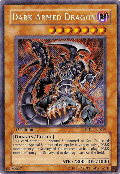1st Edition, Dark, Dragon, Effect Monster, Phantom Darkness, Secret Rare, Unlimited Dark Armed Dragon [PTDN-EN019] Secret Rare - Trading Card World