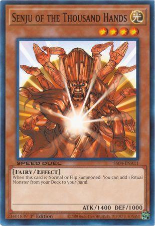 1st Edition, Common, Effect Monster, Fairy, Light, Speed Duel: Match of the Millennium Senju of the Thousand Hands [SS04-ENA11] Common - Trading Card World
