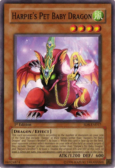 1st Edition, Common, Dragon, Effect Monster, Structure Deck: Lord of the Storm, Unlimited, Wind Harpie's Pet Baby Dragon [SD8-EN017] Common - Trading Card World