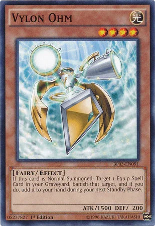 1st Edition, Battle Pack 3: Monster League, Common, Effect Monster, Fairy, Light Vylon Ohm [BP03-EN091] Common - Trading Card World