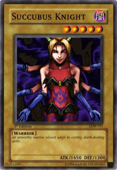 1st Edition, Common, Dark, Normal Monster, The Legend of Blue Eyes White Dragon, Unlimited, Warrior Succubus Knight [LOB-117] Common - Trading Card World