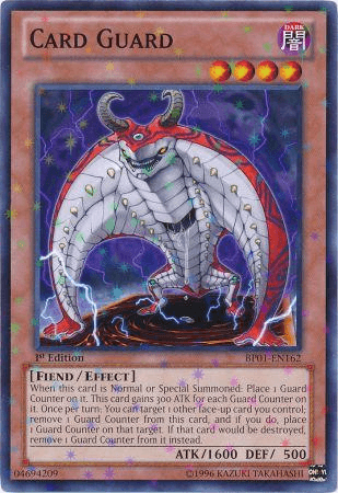 1st Edition, Battle Pack: Epic Dawn, Dark, Effect Monster, Fiend, Starfoil Rare, Unlimited Card Guard [BP01-EN162] Starfoil Rare - Trading Card World