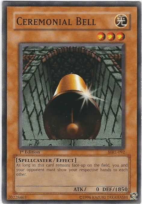 1st Edition, Common, Effect Monster, Light, Magic Ruler, Spellcaster, Unlimited Ceremonial Bell [MRL-092] Common - Trading Card World