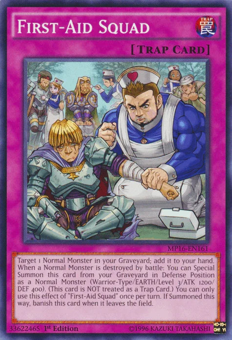 1st Edition, 2016 Mega-Tins Mega Pack, Common, Normal Trap, Trap, Unlimited First-Aid Squad [MP16-EN161] Common - Trading Card World