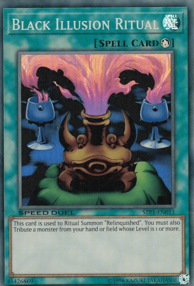Ritual Spell, Speed Duel: Tournament Pack 1, Spell, Super Rare, Unlimited Black Illusion Ritual [STP1-EN011] Super Rare - Trading Card World