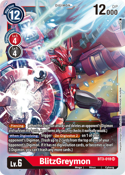 BT3-018, Cyborg, Digimon, Mega, Red/Black, Release Special Booster Ver.1.5, Super Rare, Virus BlitzGreymon [BT3-018] [Release Special Booster Ver.1.5] - Trading Card World