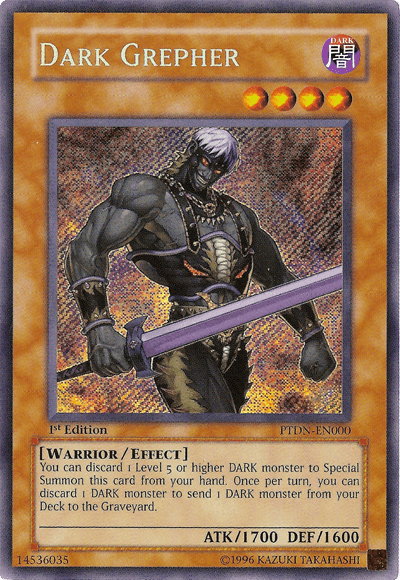 1st Edition, Dark, Effect Monster, Phantom Darkness, Secret Rare, Unlimited, Warrior Dark Grepher [PTDN-EN000] Secret Rare - Trading Card World