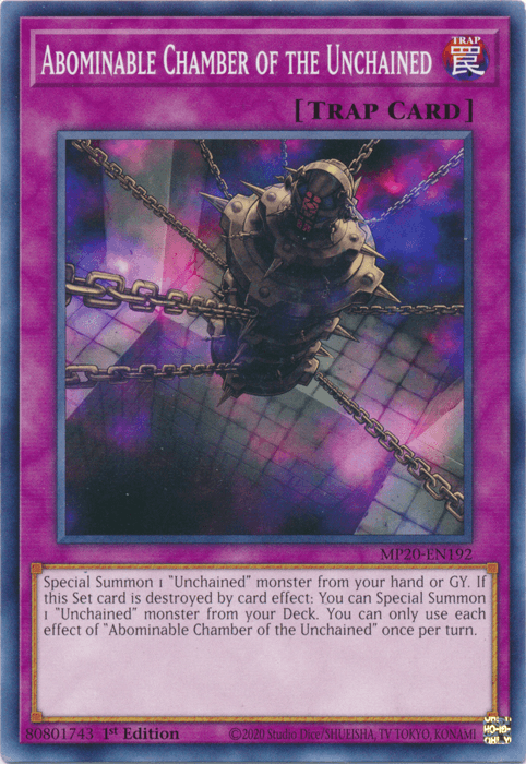 1st Edition, 2020 Tin of Lost Memories, Common, Normal Trap, Trap Abominable Chamber of the Unchained [MP20-EN192] Common - Trading Card World