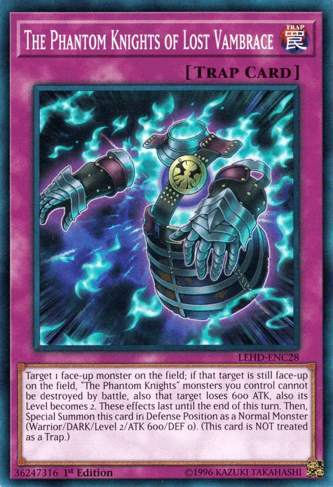 1st Edition, Common, Legendary Hero Decks, Normal Trap, Trap The Phantom Knights of Lost Vambrace [LEHD-ENC28] Common - Trading Card World