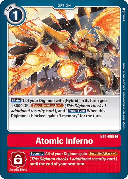 BT4-098, Common, Great Legend, Option, Red Atomic Inferno [BT4-098] [Great Legend] - Trading Card World