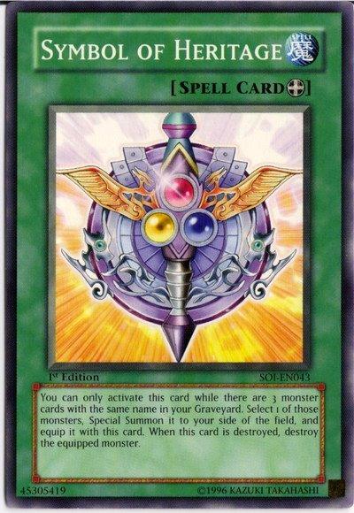 1st Edition, Common, Equip Spell, Shadow of Infinity, Spell, Unlimited Symbol of Heritage [SOI-EN043] Common - Trading Card World