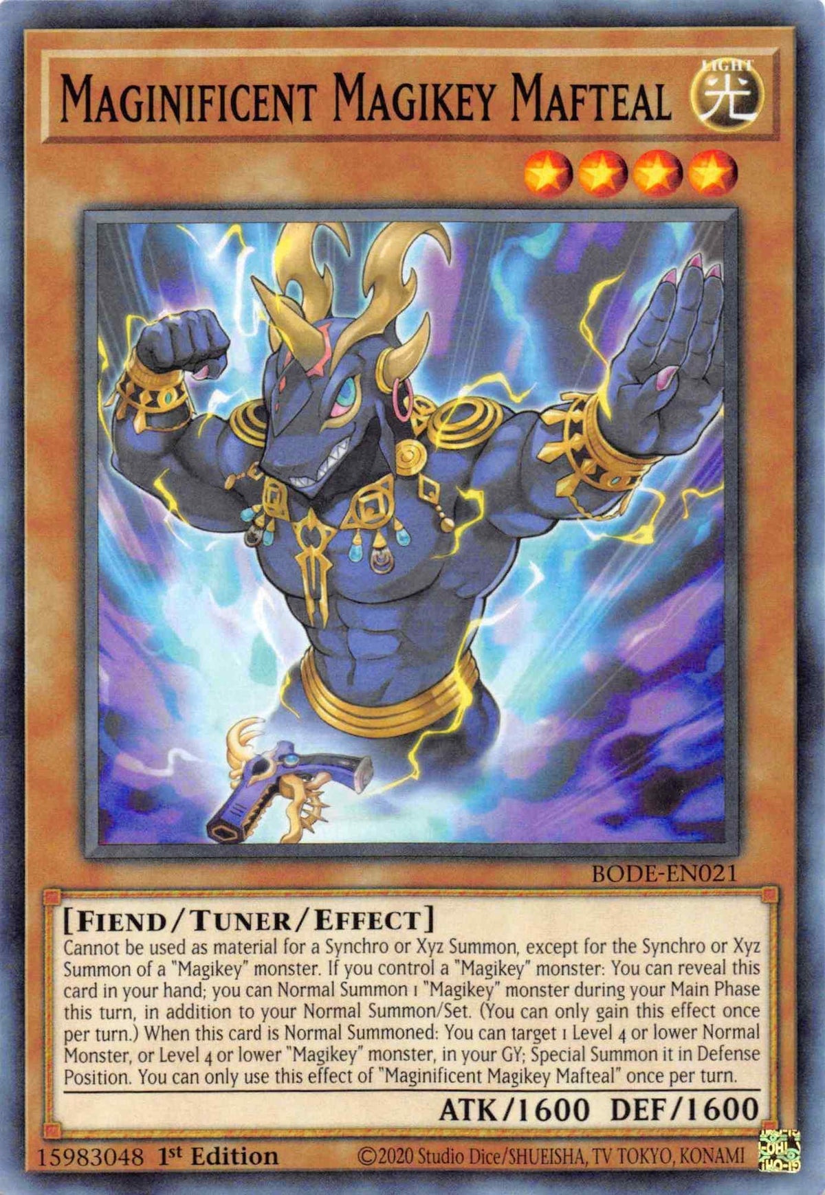1st Edition, Burst of Destiny, Common, Fiend, Light, Tuner/Effect Monster Magnificent Magikey Mafteal [BODE-EN021] Common - Trading Card World