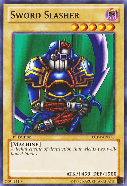 1st Edition, Common, Dark, Legendary Collection 4: Joey's World, Machine, Normal Monster Sword Slasher [LCJW-EN176] Common - Trading Card World