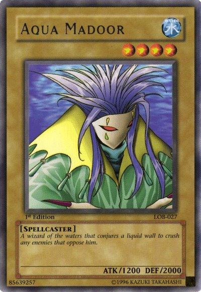 1st Edition, Normal Monster, Rare, Spellcaster, The Legend of Blue Eyes White Dragon, Unlimited, Water Aqua Madoor [LOB-027] Rare - Trading Card World
