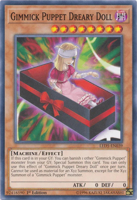 1st Edition, Common, Dark, Effect Monster, Legendary Duelists: Immortal Destiny, Machine Gimmick Puppet Dreary Doll [LED5-EN039] Common - Trading Card World