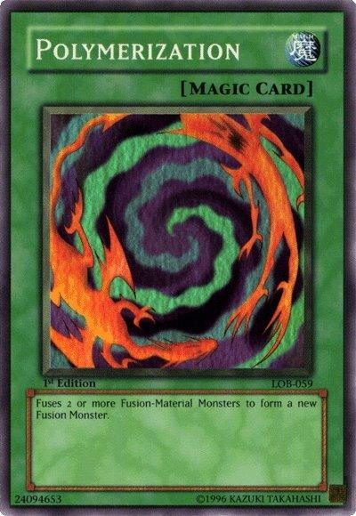 1st Edition, Normal Spell, Spell, Super Rare, The Legend of Blue Eyes White Dragon, Unlimited Polymerization [LOB-059] Super Rare - Trading Card World