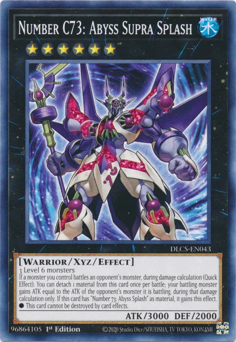 1st Edition, Common, Dragons of Legend: The Complete Series, Warrior, Water, Xyz/Effect Monster Number C73: Abyss Supra Splash [DLCS-EN043] Common - Trading Card World