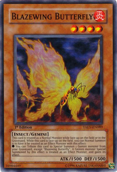 1st Edition, Fire, Gemini Monster, Insect, Super Rare, Tactical Evolution, Unlimited Blazewing Butterfly [TAEV-EN089] Super Rare - Trading Card World