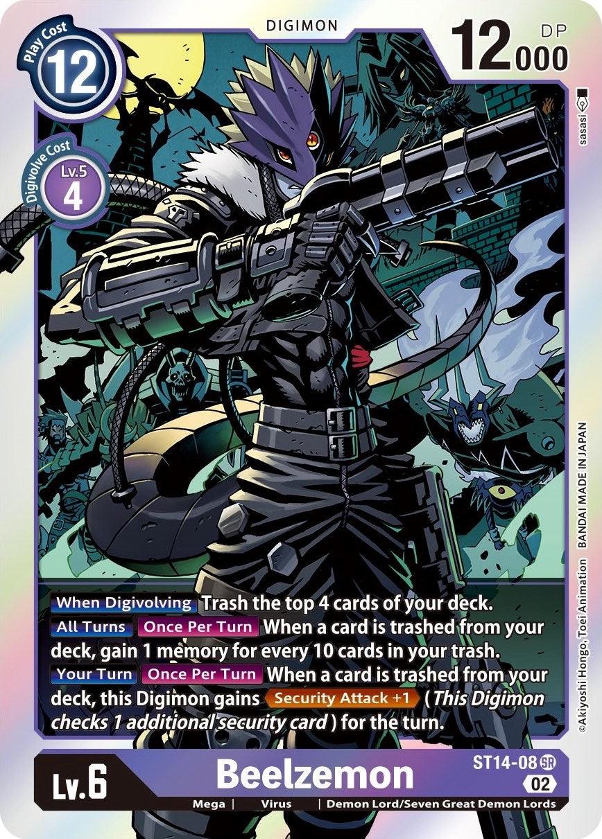 Demon Lord/Seven Great Demon Lords, Digimon, Mega, Purple, ST14-08, Starter Deck: Beelzemon Advanced Deck Set, Super Rare, Virus Beelzemon [ST14-08] [Starter Deck: Beelzemon Advanced Deck Set] - Trading Card World