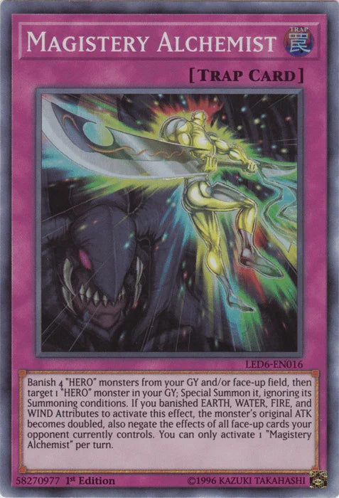 1st Edition, Legendary Duelists: Magical Hero, Normal Trap, Super Rare, Trap, Unlimited Magistery Alchemist [LED6-EN016] Super Rare - Trading Card World